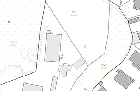Darstellung der Liegenschaftskarte mit Flurstücksnummern sowie Angaben zu Bodenschätzungen