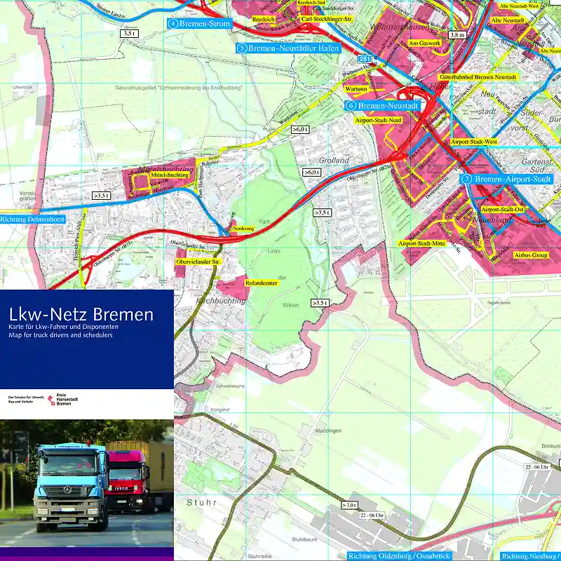 Karte vom Lkw-Netz Bremen