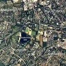 Luftbild mit Beschriftung