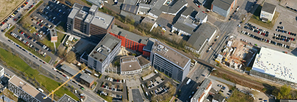Schrägluftbild vom Gebäude des Landesamtes GeoInformation Bremen