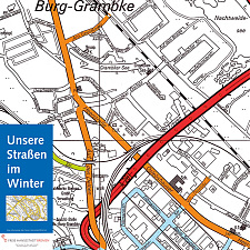 Karte der Straßen im Winter