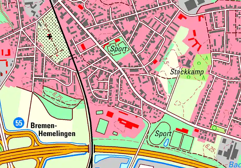 Ausschnitt aus der Digitalen Topographischen Karte