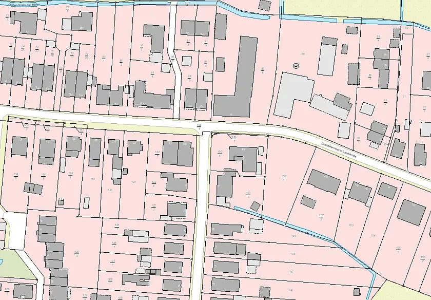 Ausschnitt aus der Liegenschaftskarte