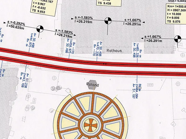Plan von einer Trassierung