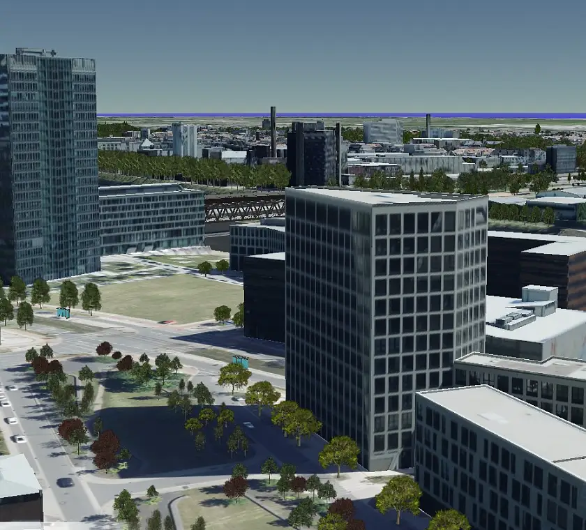 Digitaler Zwilling: texturierte Geb&auml;ude