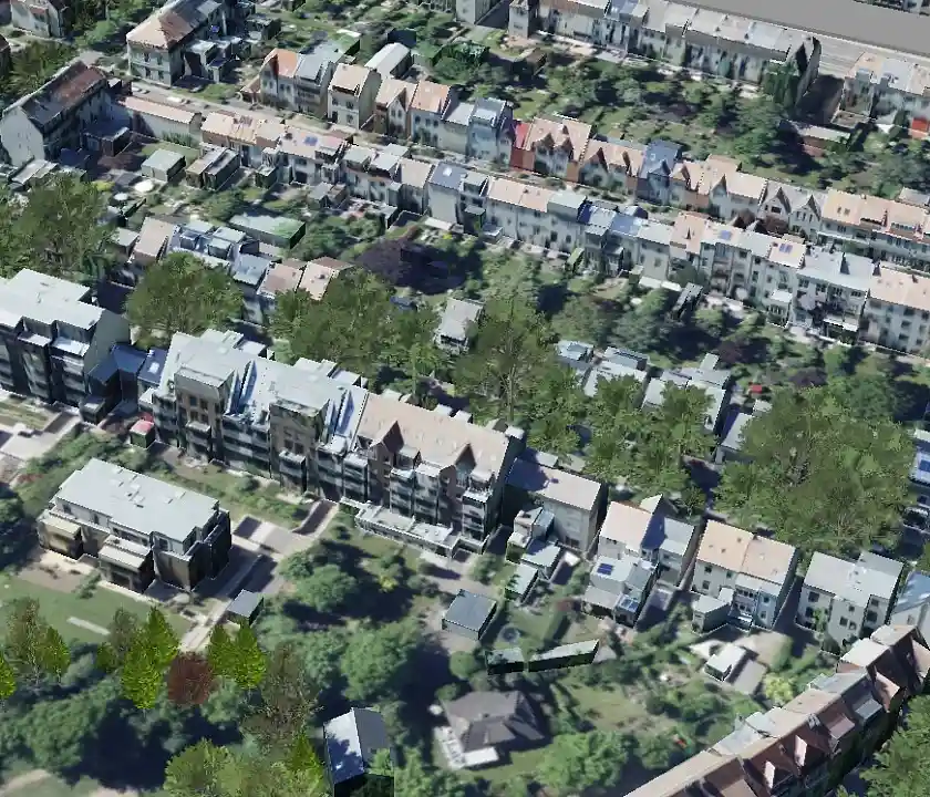 Digitaler Zwilling: texturierte Geb&auml;ude