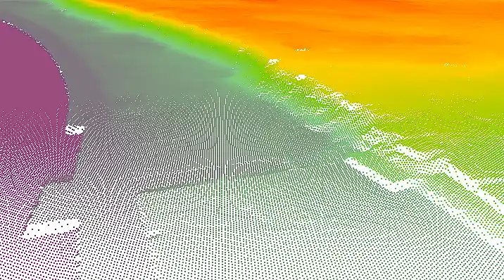 Beispielbild eines Digitalen Geländemodells mit Punkten