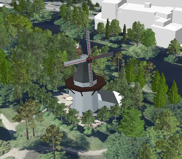 3D-Modell der Wallmühle